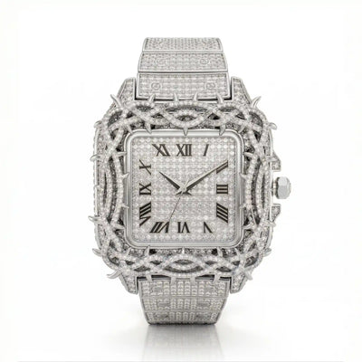 Vine Moissanite Watch – White case