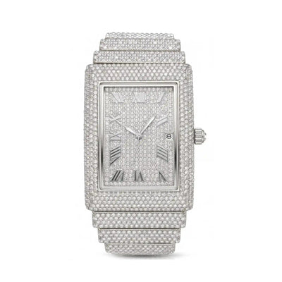 Sovereign Ice Moissanite Watch – White case