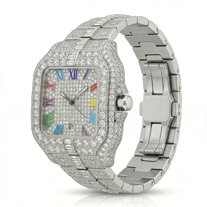 Rainbow moissanite watch – view 2 | United Jewel
