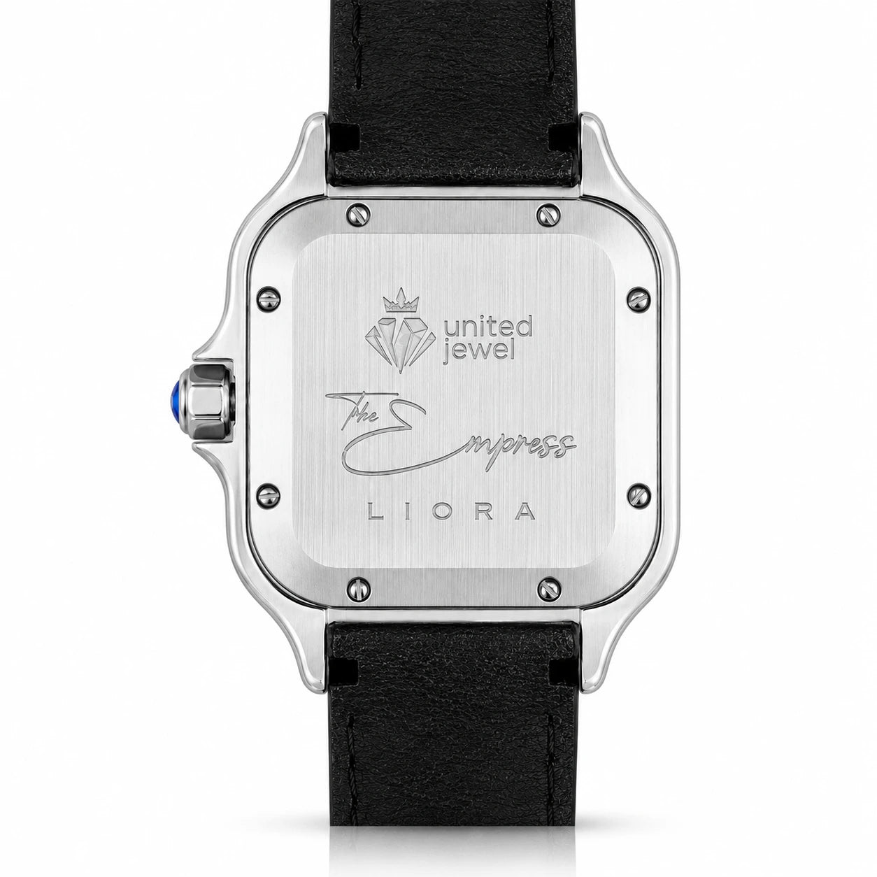 Liora Pearl women's moissanite watch – caseback | United Jewel