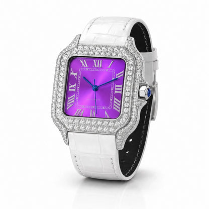 Liora Amethyst women's moissanite watch – angled front | United Jewel