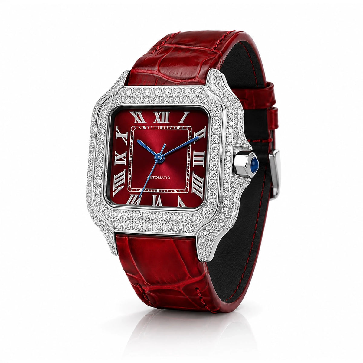 Liora Ruby women's moissanite watch – angled front | United Jewel