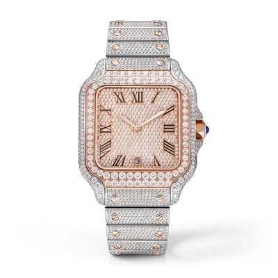 Ice Royal Moissanite Watch – Rose Gold case