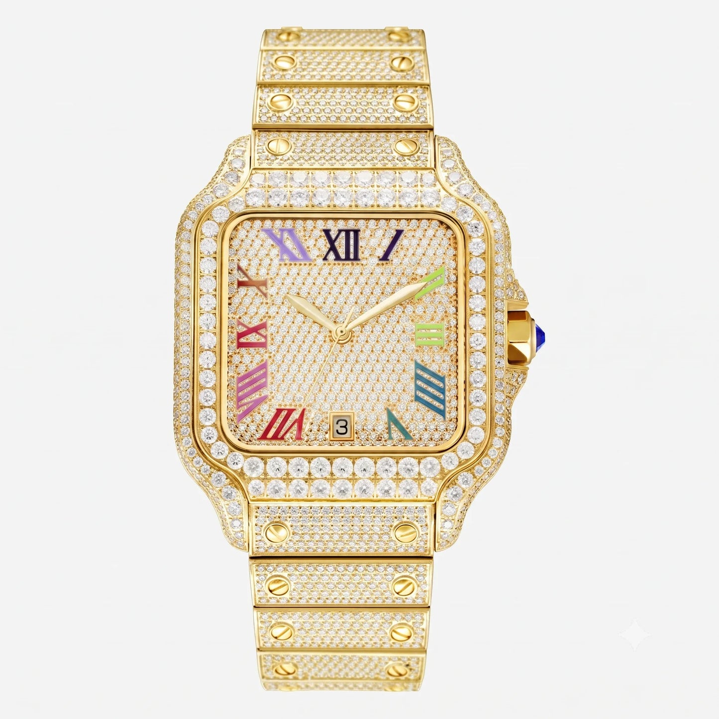 Rainbow moissanite watch – view 9 | United Jewel