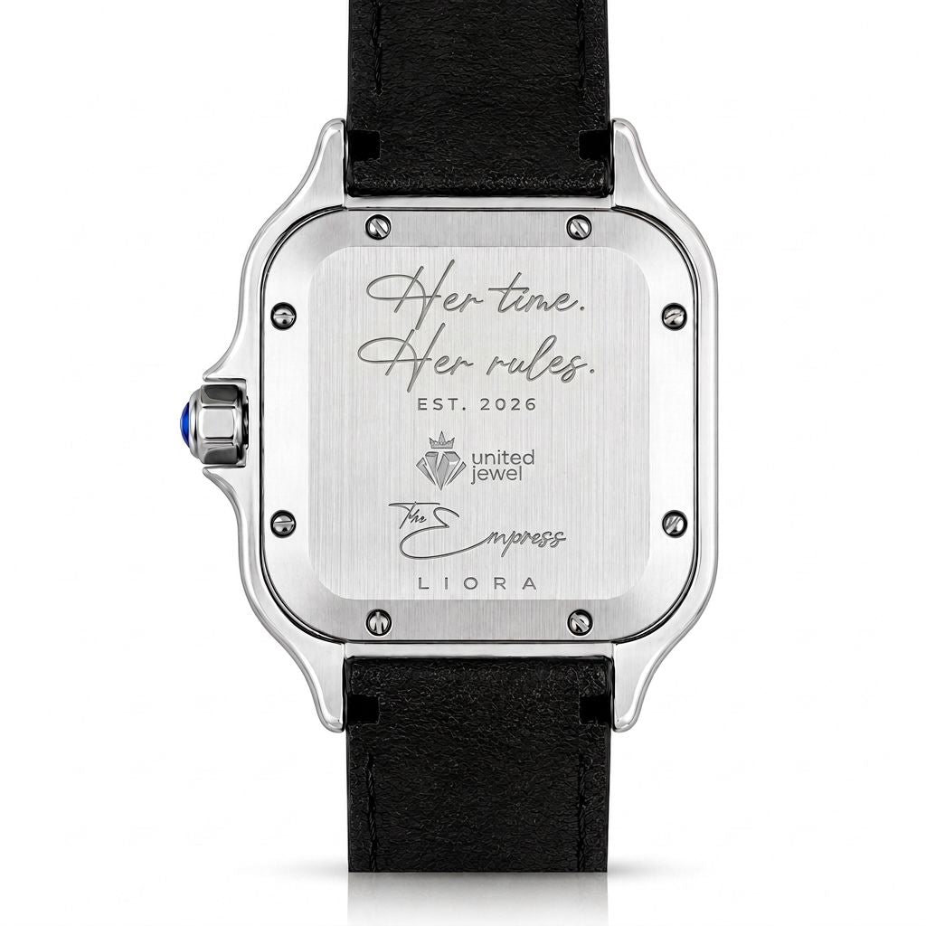 Engraving sample — Her time. Her rules.